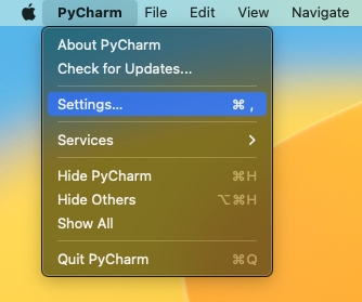 PyCharm - Settings