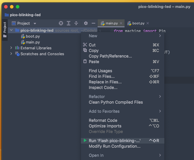 PyCharm - Flashing Files to Pi Pico