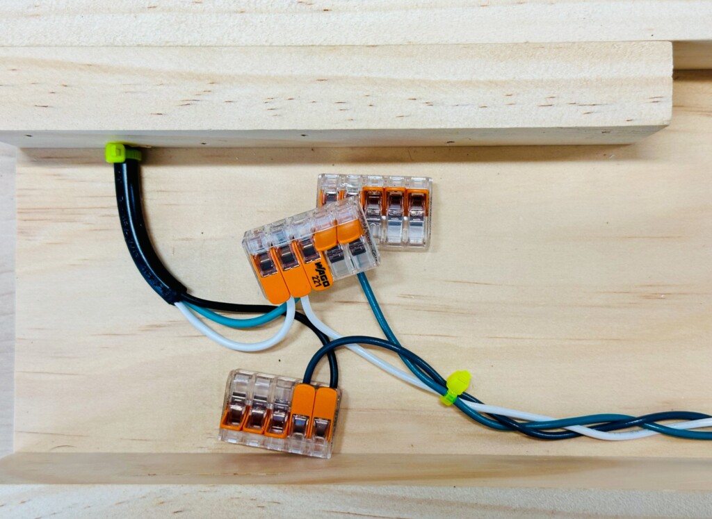 Power Cords Connected Using WAGO Wire Nuts