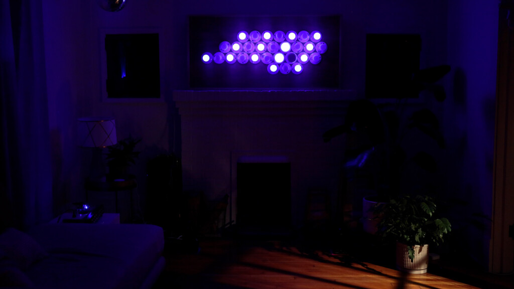 Hue Bulbs in Blue Striped Pattern