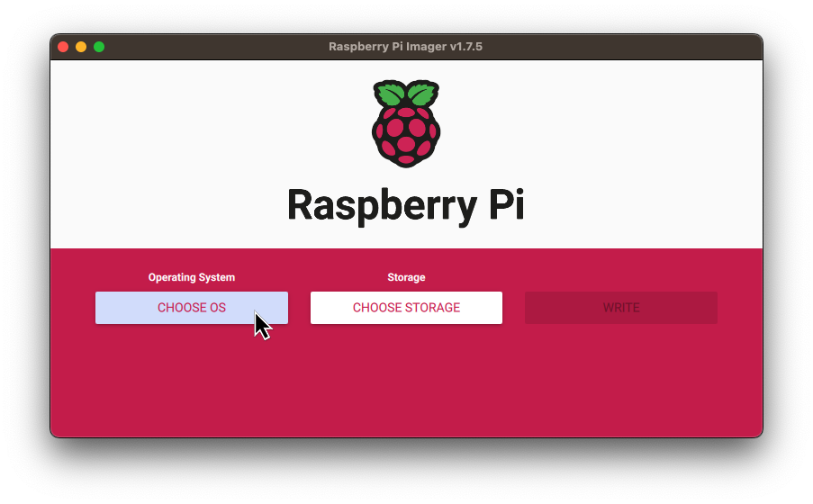 Raspberry Pi Imager - Choose OS
