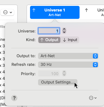 Lightkey Universe Art-Net Output Settings