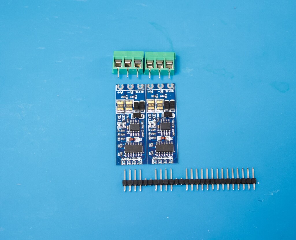 TTL to RS485 modules with headers and screw terminal blocks